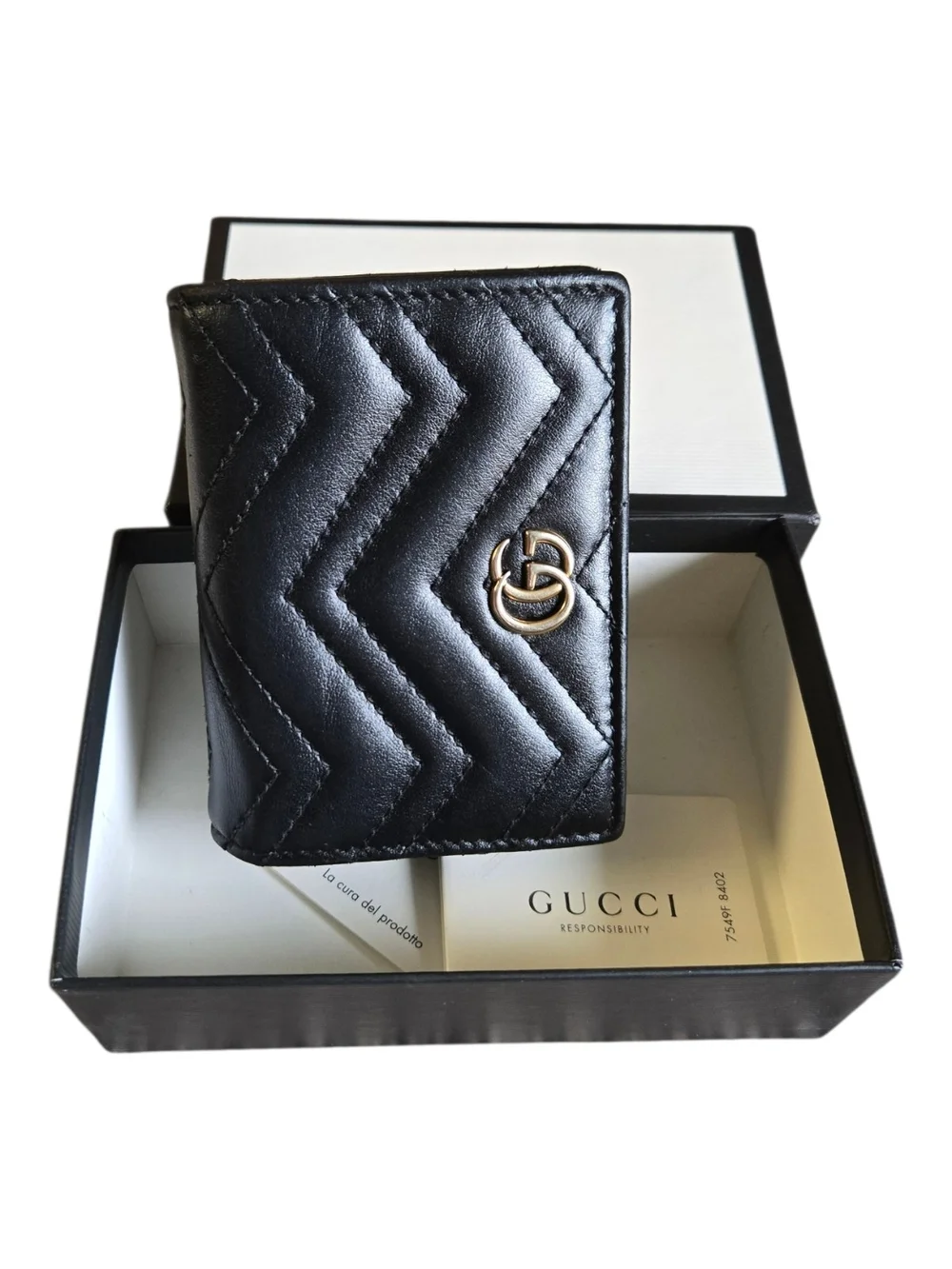 Gucci Black Quilted Leather Wallet - GG Marmont - Picture 3 of 16